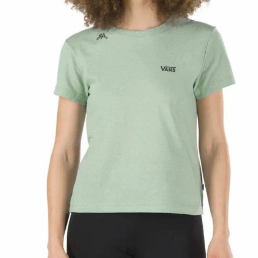 NWT! Vans Heart Lizzie Baby Tee Women's T Shirt Blue Surf MEDIUM